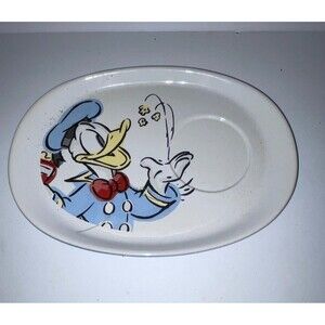 Vintage 1990's DIsney Ceramic Oval Snack Plate Featuring Donald Duck